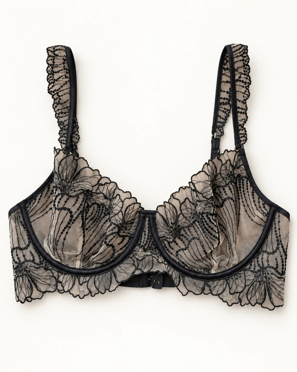 NWT Bluebella Amarosa Wired Bra in Black/Sheer
